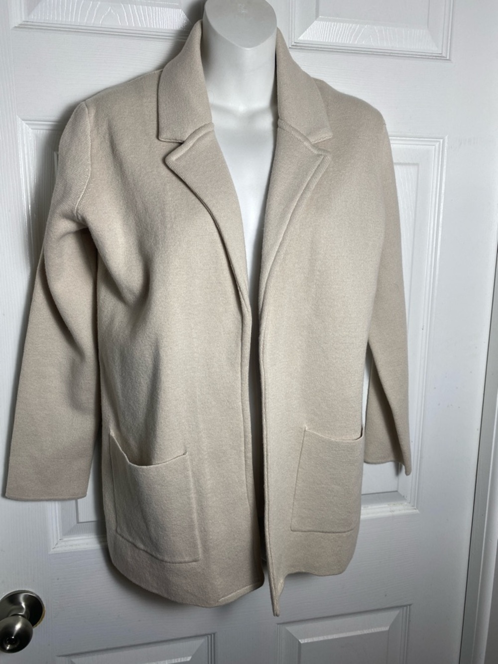 Magaschoni Cream Open-Front Blazer Jacket